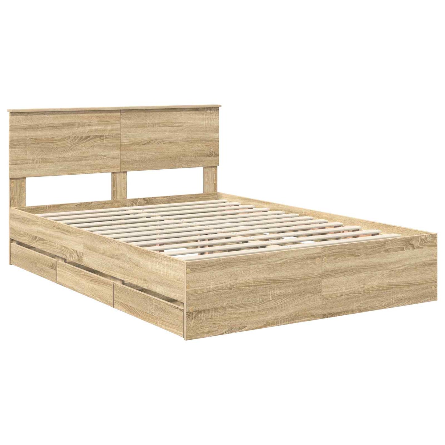 Bed Frame with Drawer Sonoma Oak 160 x 200 cm Engineer Wood