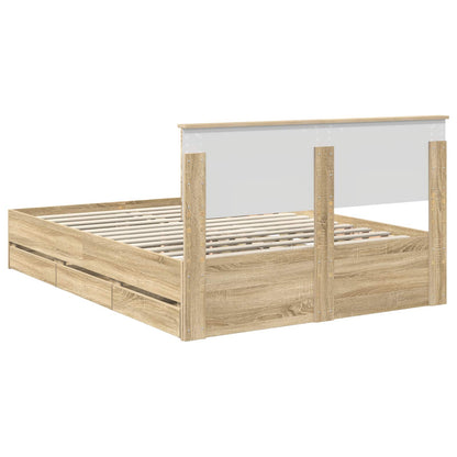 Bed Frame with Drawer Sonoma Oak 160 x 200 cm Engineer Wood
