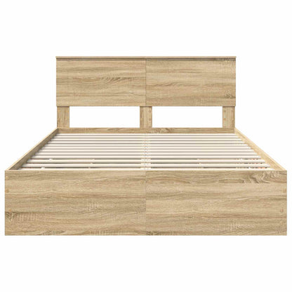 Bed Frame with Drawer Sonoma Oak 160 x 200 cm Engineer Wood