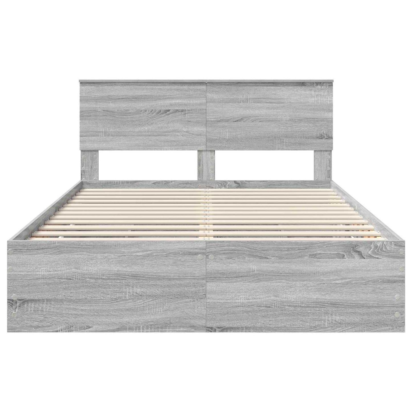 Bed Frame with Drawer Grey Sonoma 160 x 200 cm Engineer Wood