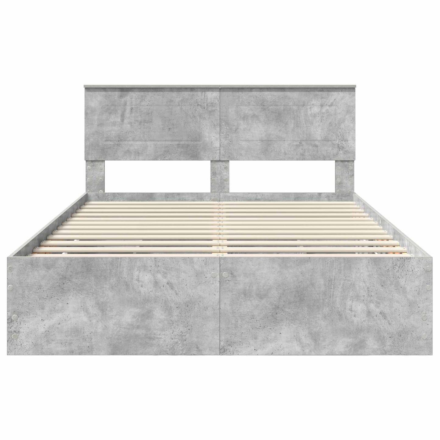 Bed Frame with Drawer Concrete Grey 150 x 200 cm Engineer Wood