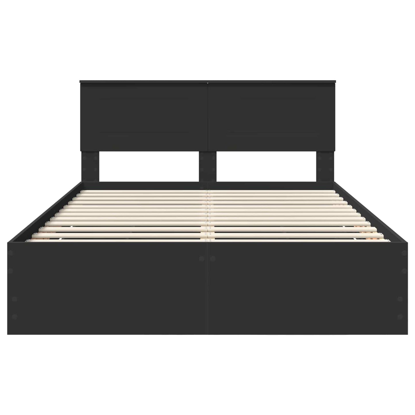 Bed Frame with Drawer Black 140 x 190 cm Engineer Wood