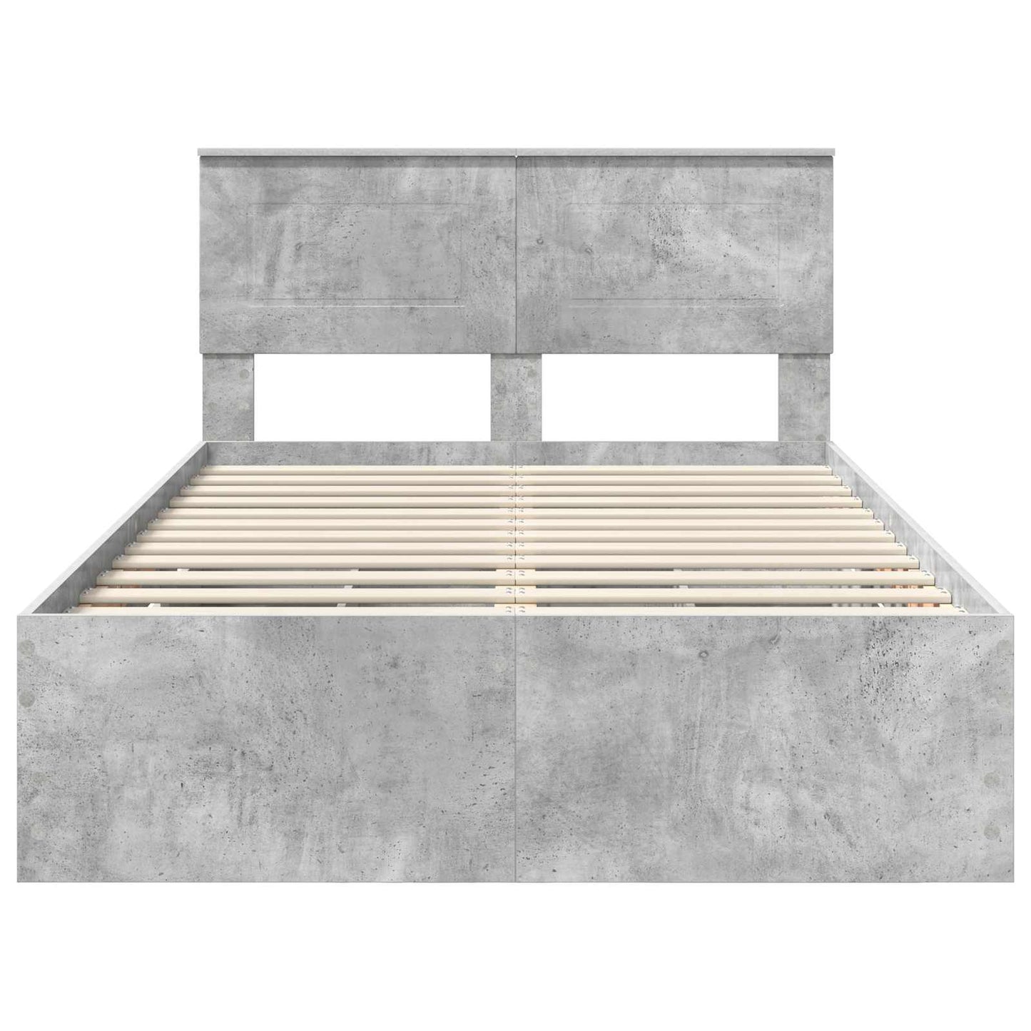 Bed Frame with Drawer Concrete Grey 135 x 190 cm Engineer Wood