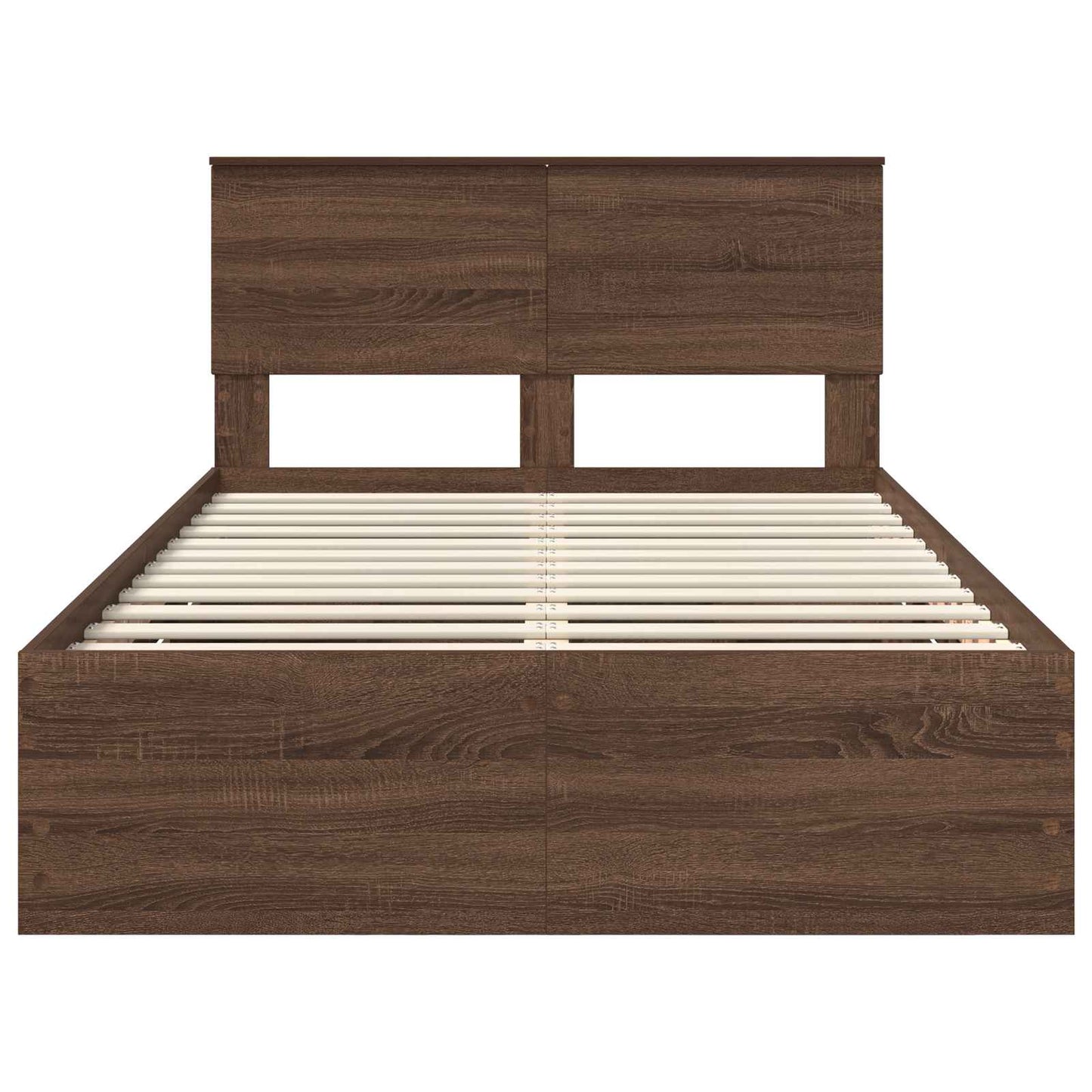 Bed Frame with Drawer Brown Oak 135 x 190 cm Engineer Wood