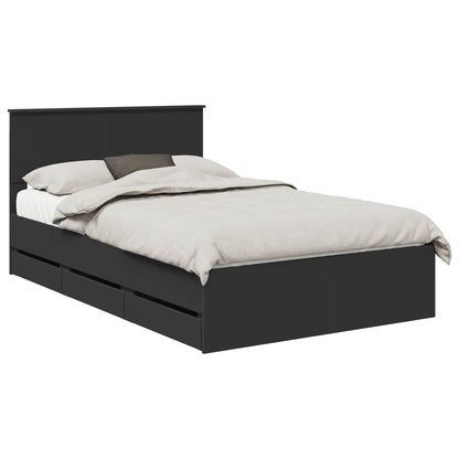 Bed Frame with Drawer Black 120 x 190 cm Engineer Wood