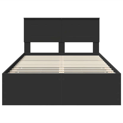 Bed Frame with Drawer Black 120 x 190 cm Engineer Wood