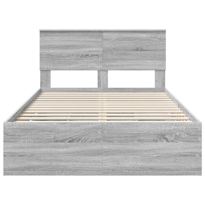 Bed Frame with Drawer Grey Sonoma 120 x 190 cm Engineer Wood