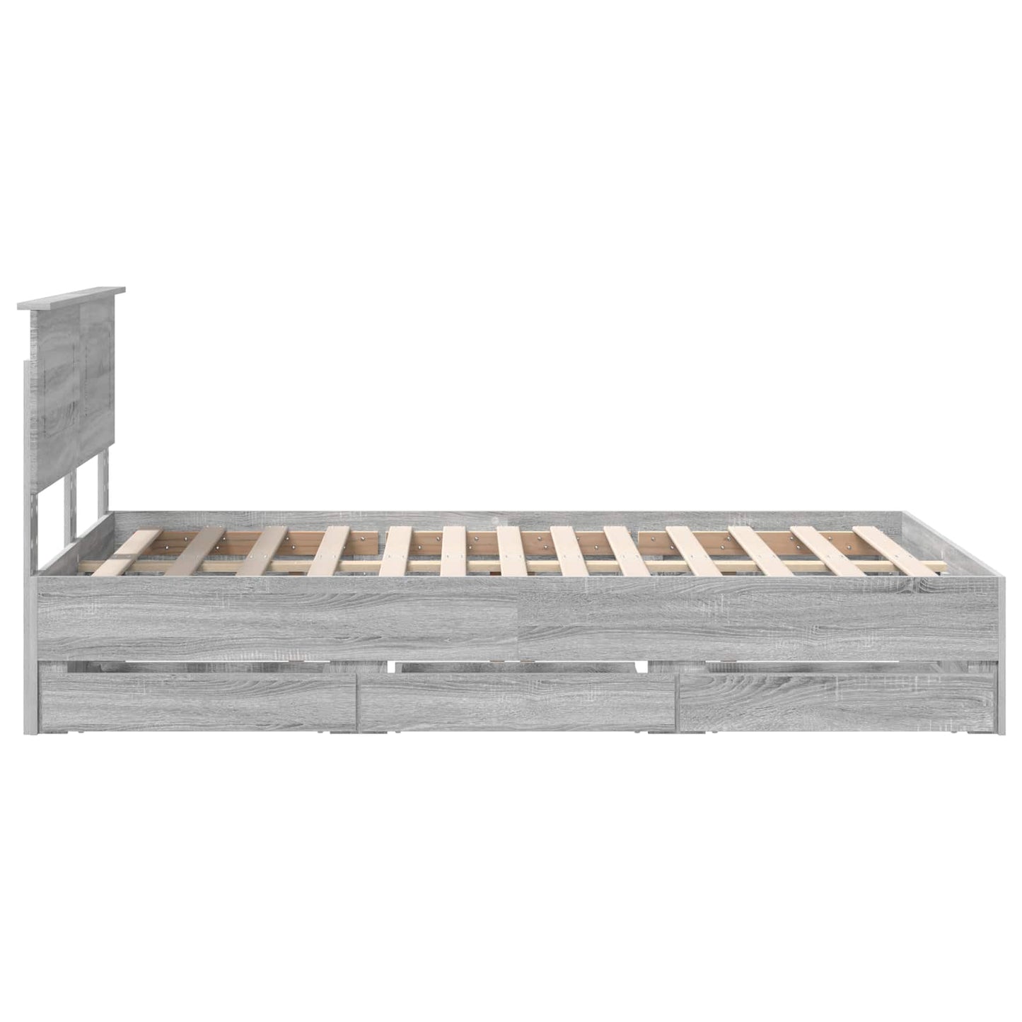 Bed Frame with Drawer Grey Sonoma 120 x 190 cm Engineer Wood