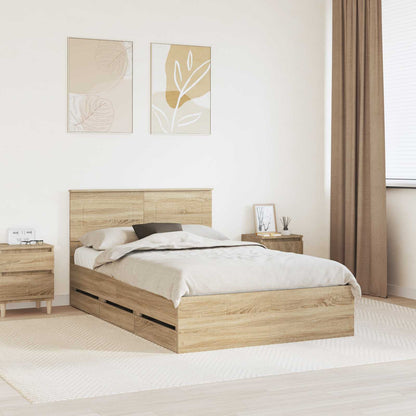 Bed Frame with Drawer Sonoma Oak 120 x 200 cm Engineer Wood