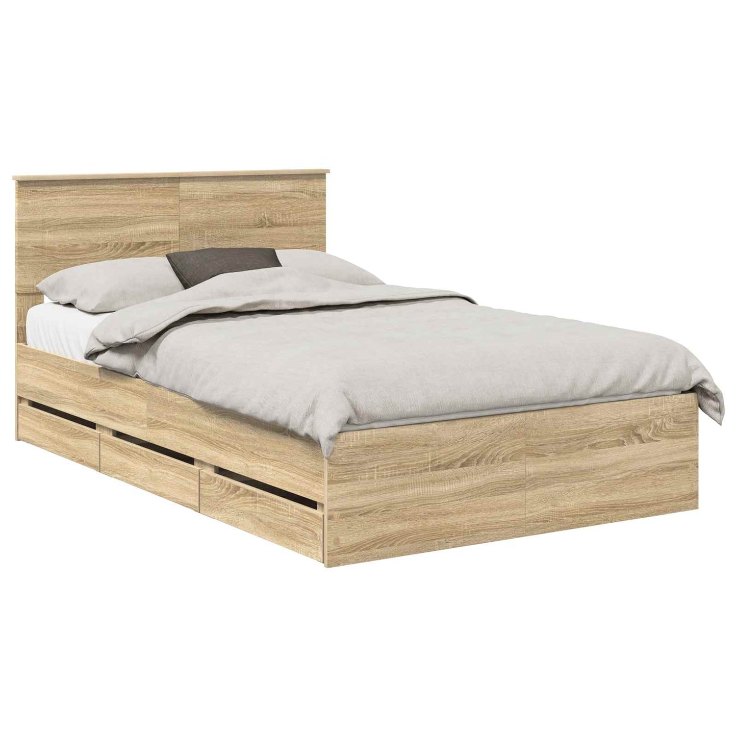 Bed Frame with Drawer Sonoma Oak 120 x 200 cm Engineer Wood