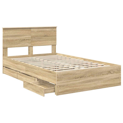 Bed Frame with Drawer Sonoma Oak 120 x 200 cm Engineer Wood