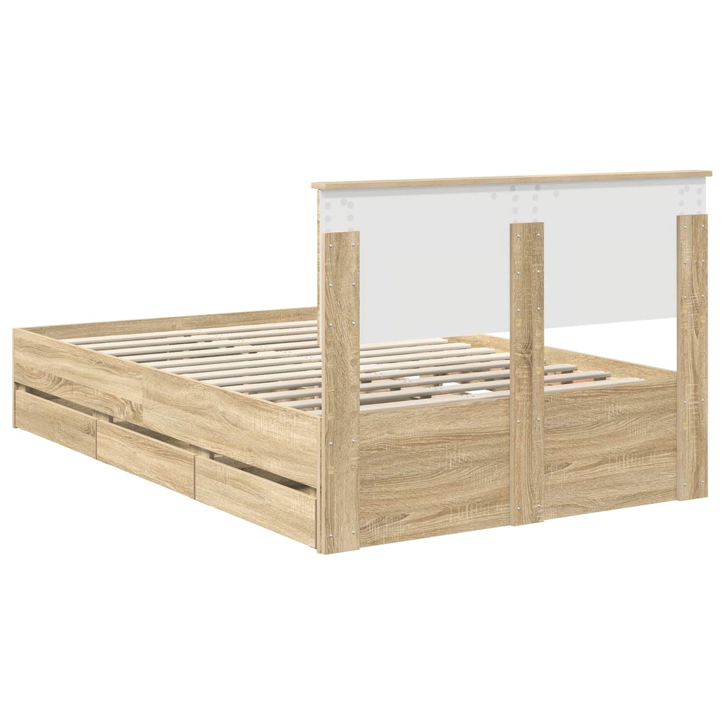 Bed Frame with Drawer Sonoma Oak 120 x 200 cm Engineer Wood