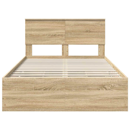 Bed Frame with Drawer Sonoma Oak 120 x 200 cm Engineer Wood