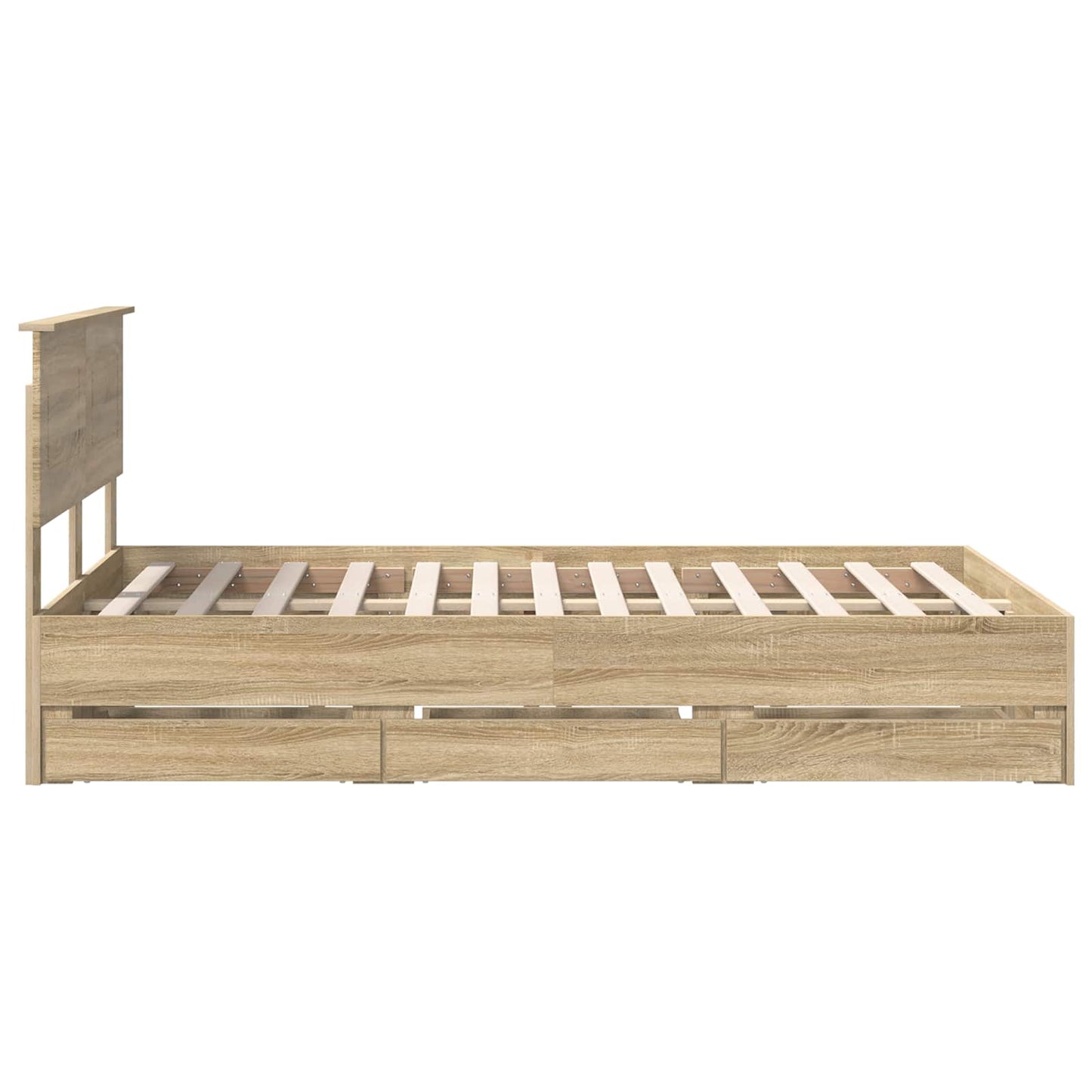 Bed Frame with Drawer Sonoma Oak 120 x 200 cm Engineer Wood