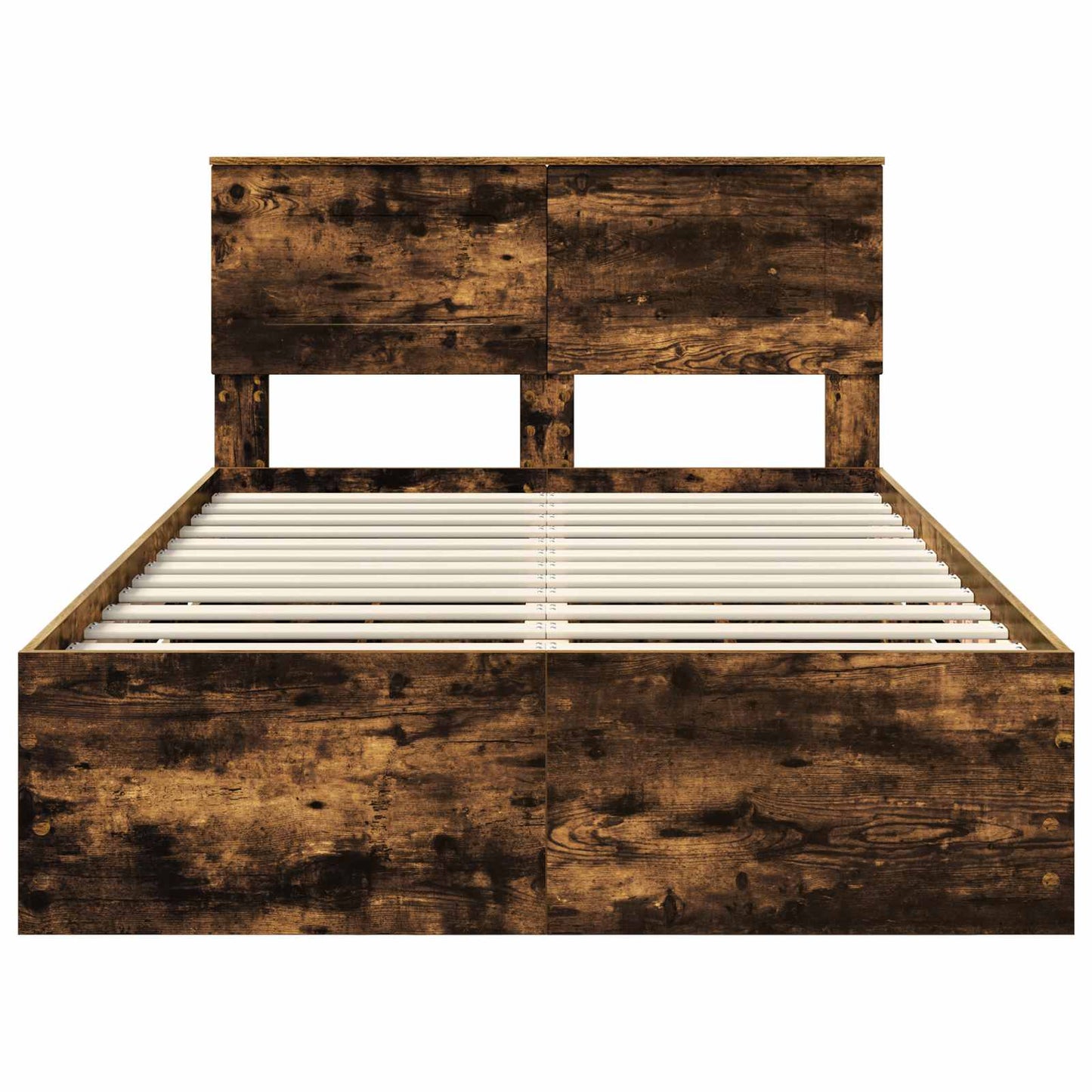Bed Frame with Drawer Smoked Oak 120 x 200 cm Engineer Wood