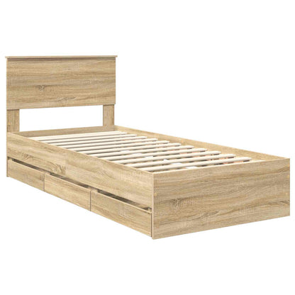 Bed Frame with Drawer Sonoma Oak 100 x 200 cm Engineer Wood