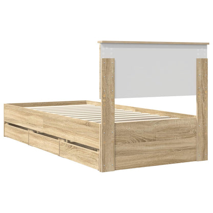 Bed Frame with Drawer Sonoma Oak 100 x 200 cm Engineer Wood