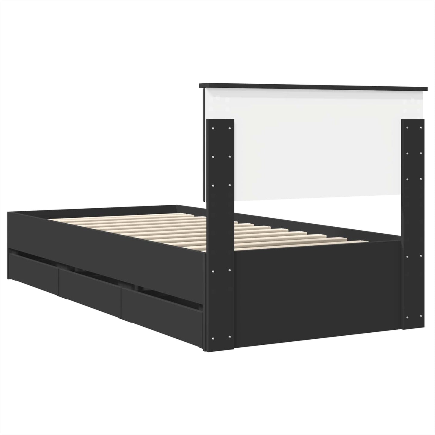 Bed Frame with Drawer Black 90 x 190 cm Engineer Wood