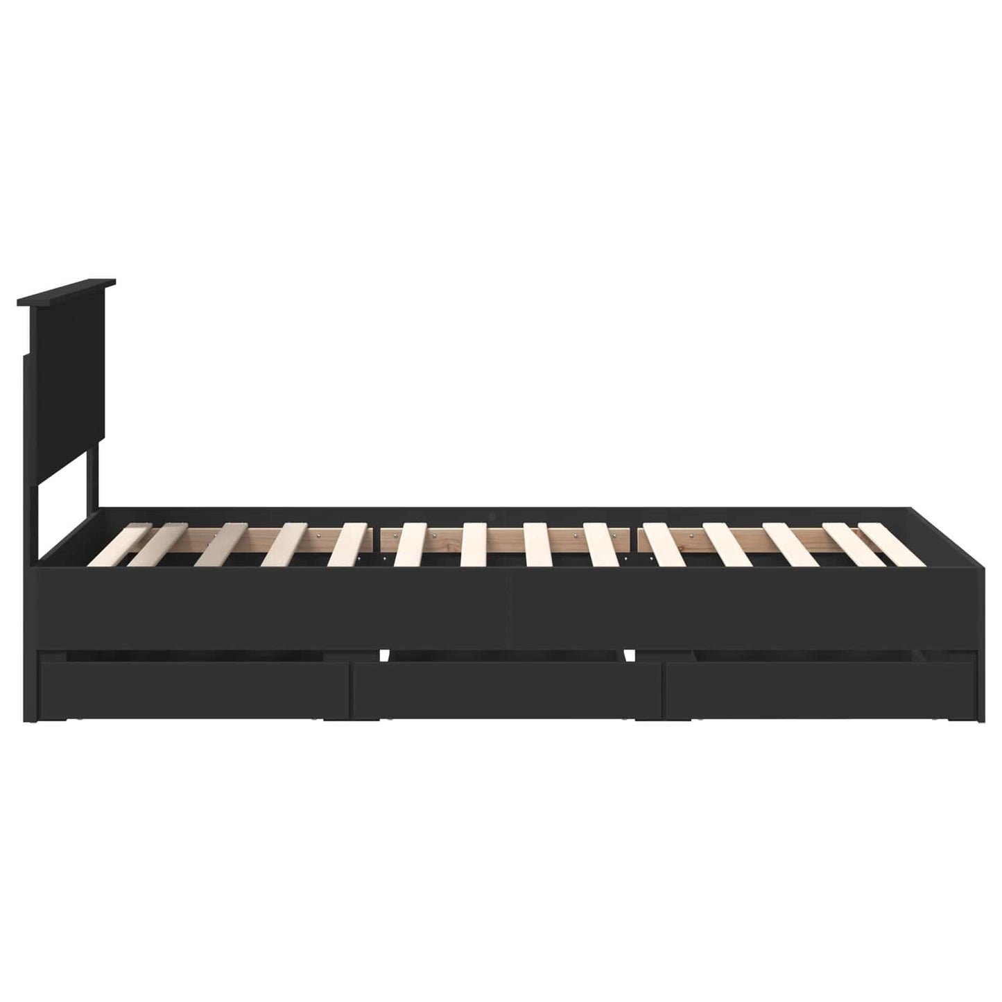 Bed Frame with Drawer Black 90 x 190 cm Engineer Wood