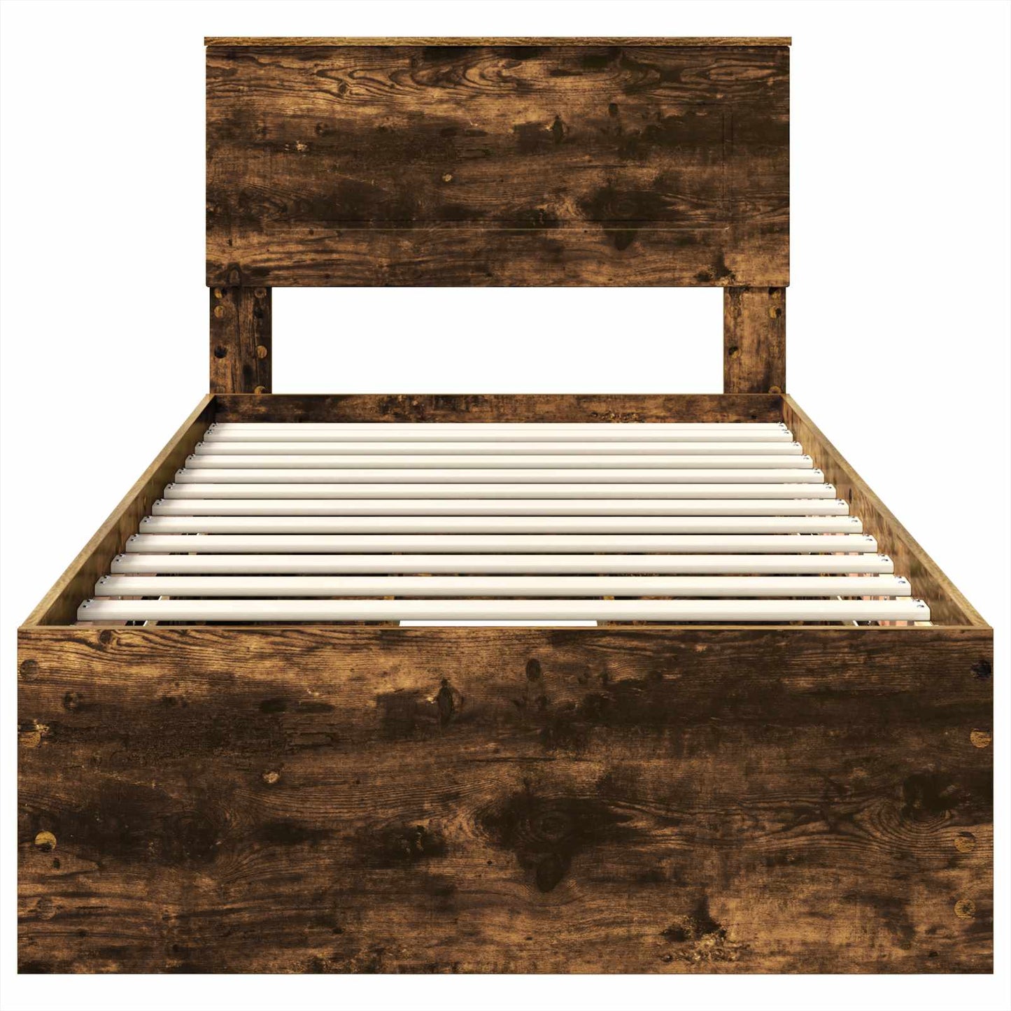 Bed Frame with Drawer Smoked Oak 90 x 200 cm Engineer Wood