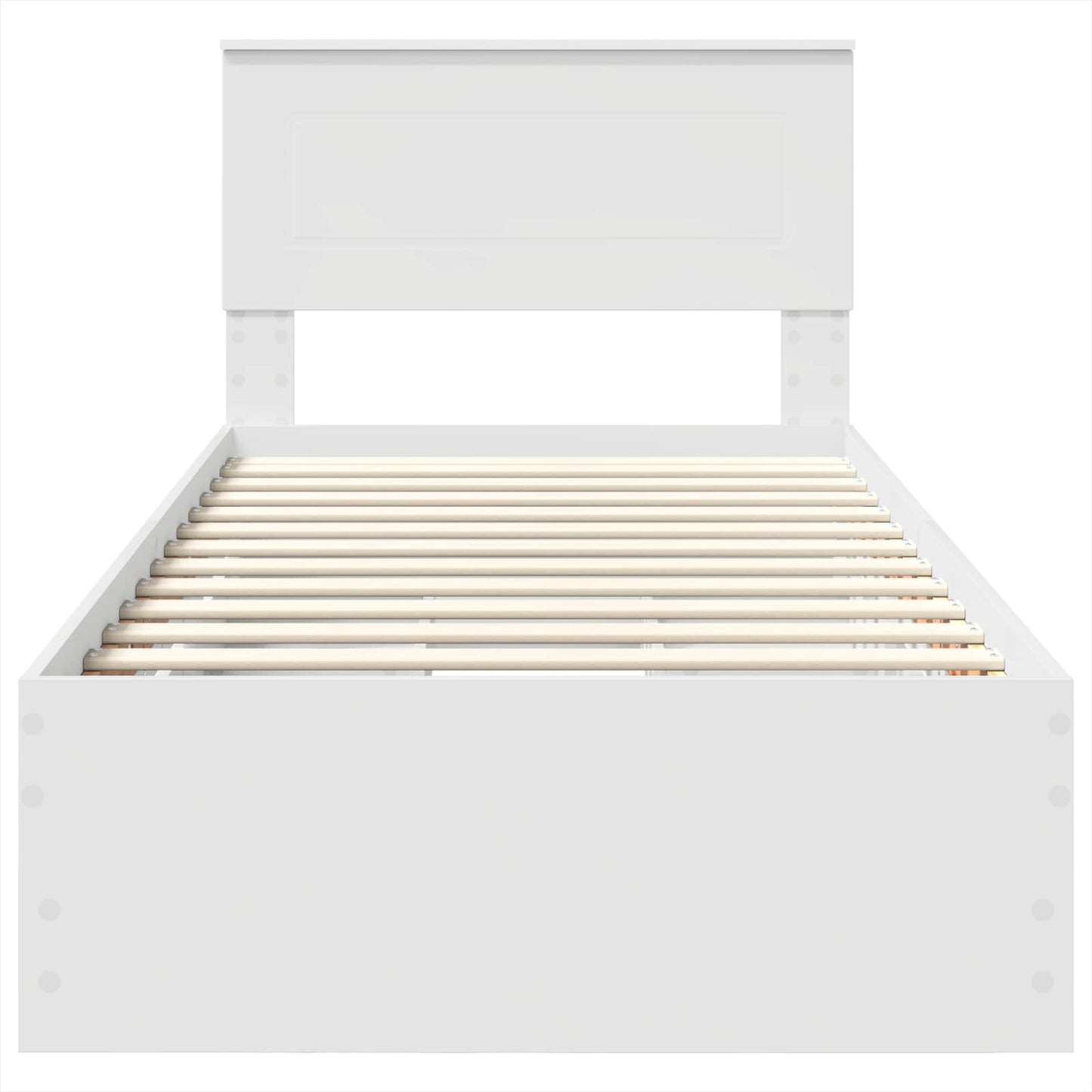 Bed Frame with Drawer White 75 x 190 cm Engineer Wood