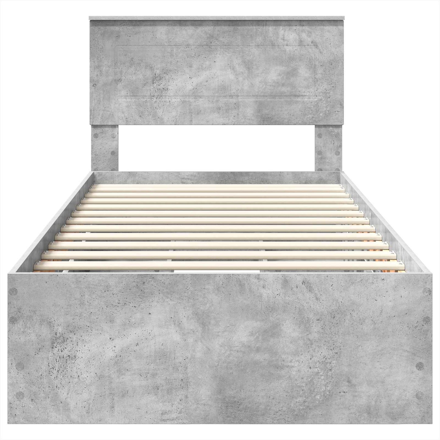 Bed Frame with Drawer Concrete Grey 75 x 190 cm Engineer Wood