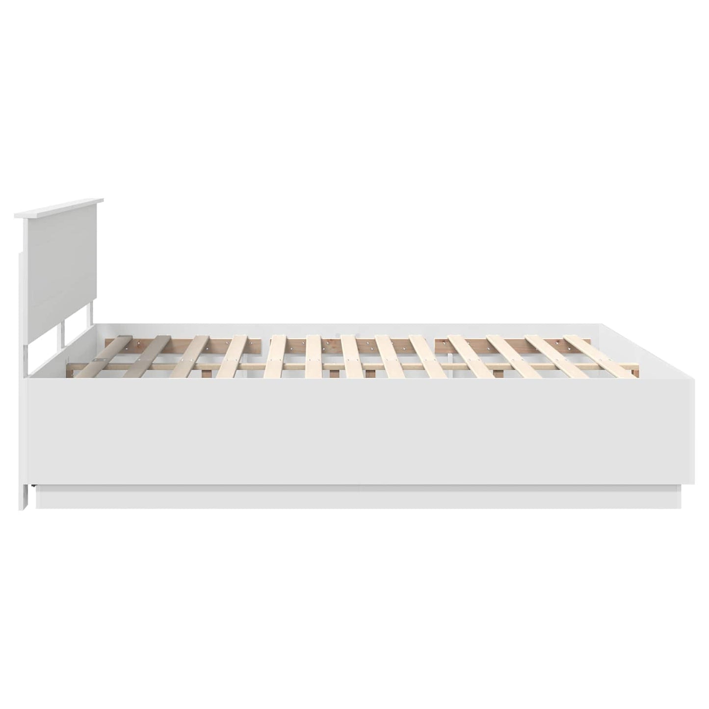 Bed Frame with Headboard White 200 x 200 cm Engineered Wood