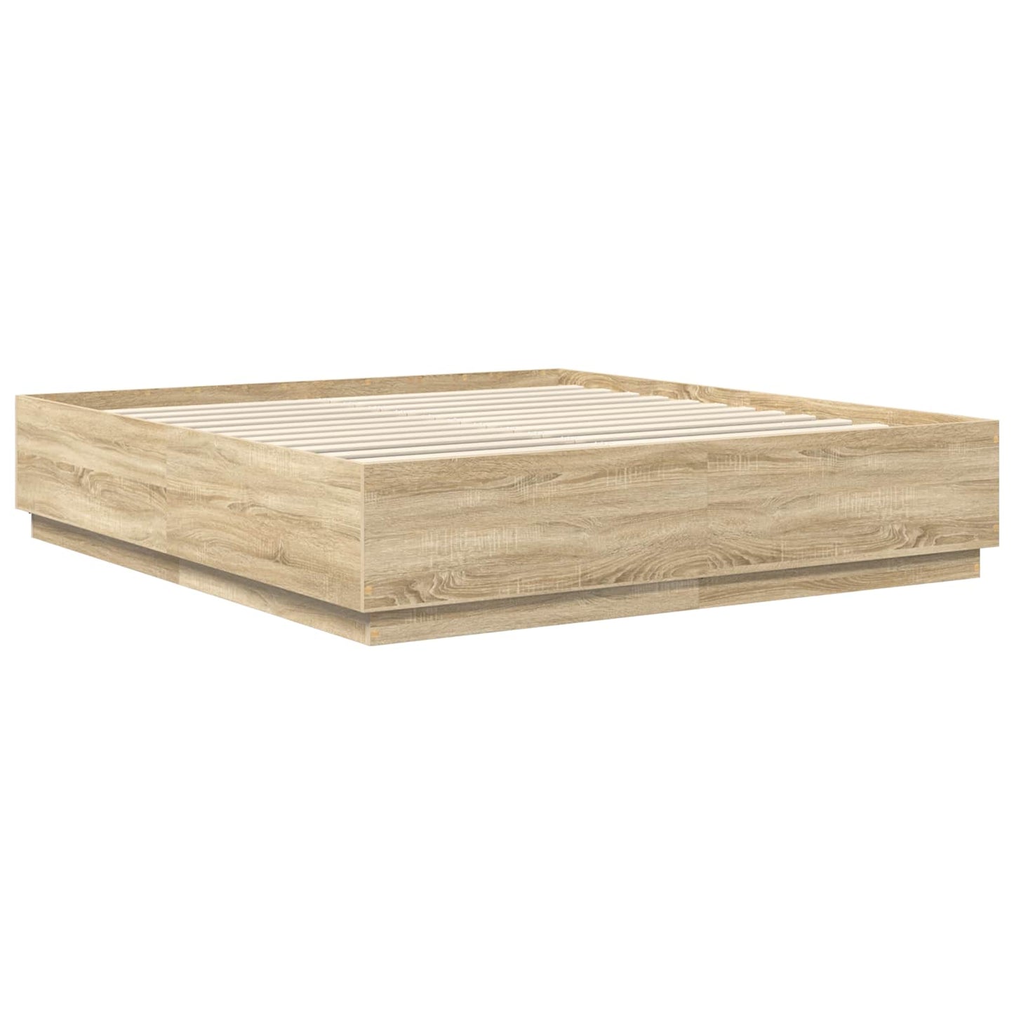 Bed Frame Sonoma Oak 200 x 200 cm Engineered Wood
