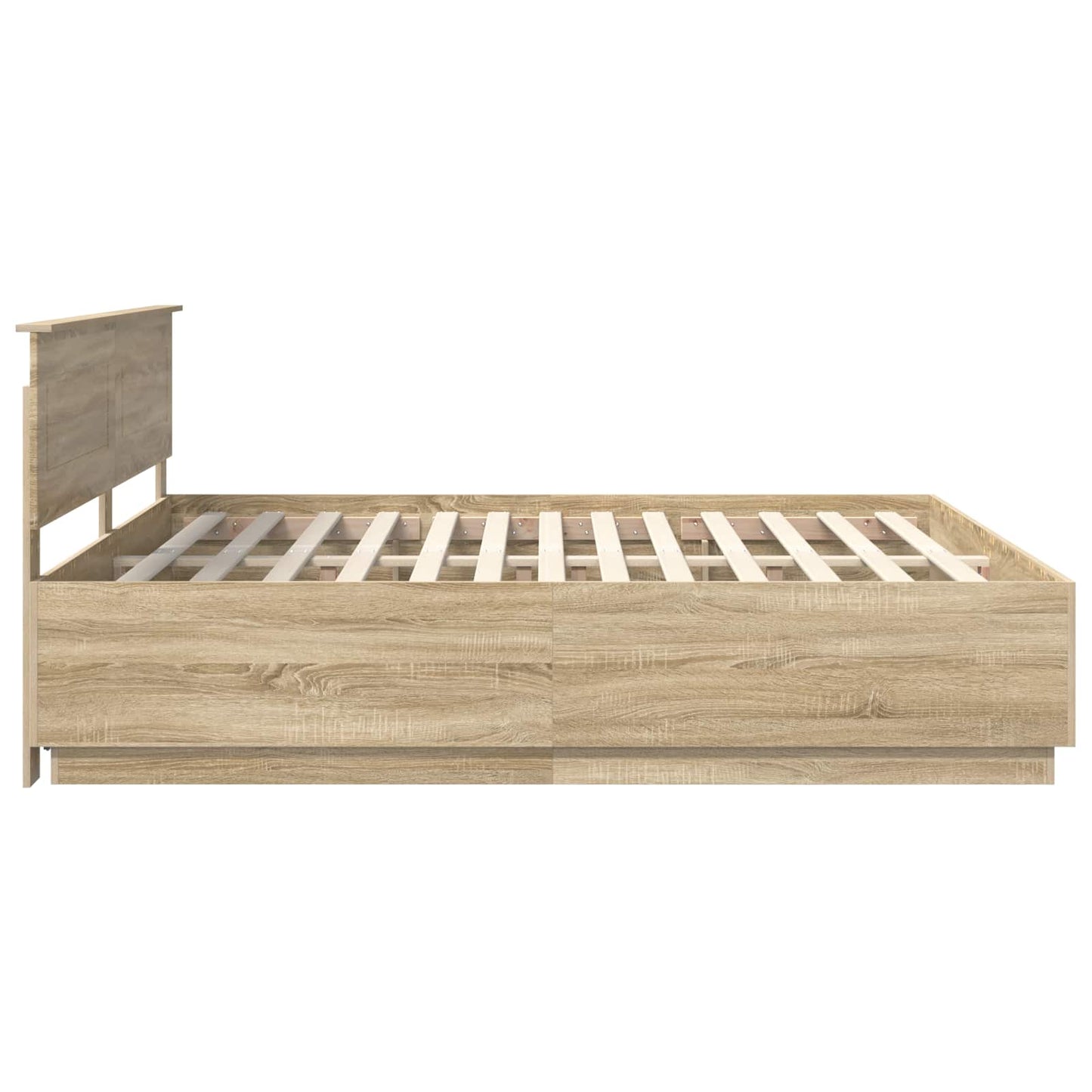 Bed Frame Sonoma Oak 200 x 200 cm Engineered Wood