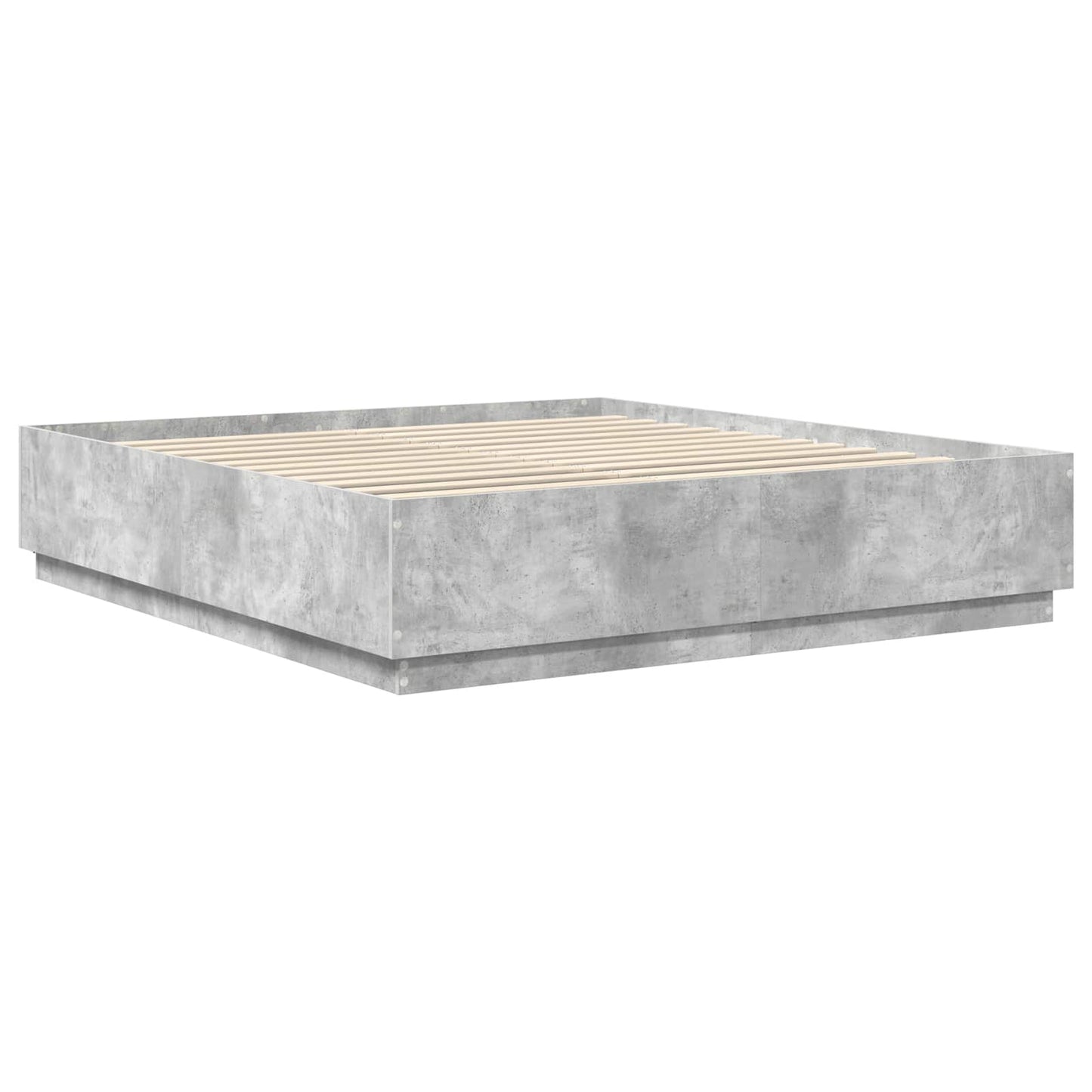 Bed Frame Concrete Grey 200 x 200 cm Engineered Wood