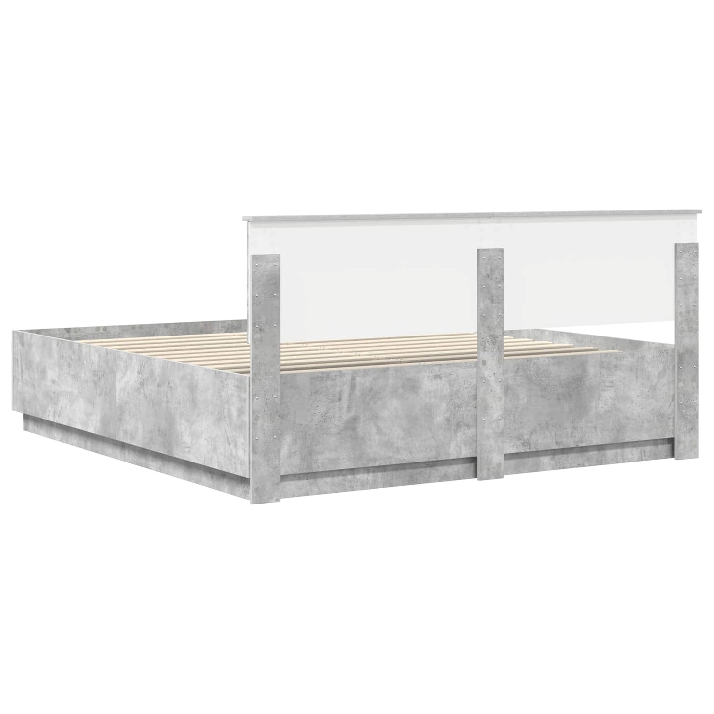 Bed Frame Concrete Grey 200 x 200 cm Engineered Wood