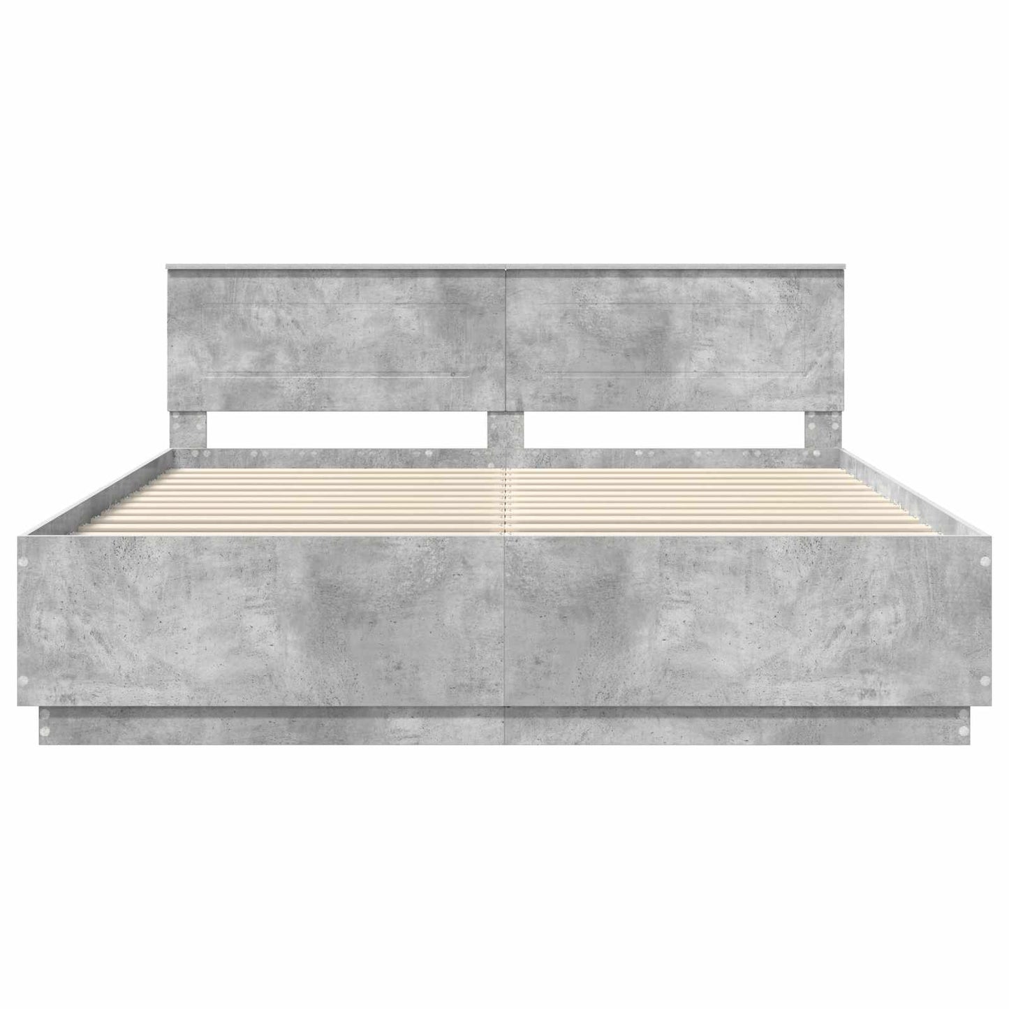 Bed Frame Concrete Grey 200 x 200 cm Engineered Wood