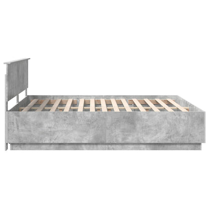 Bed Frame Concrete Grey 200 x 200 cm Engineered Wood