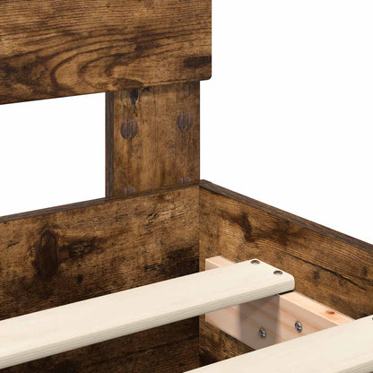Bed Frame Smoked Oak 200 x 200 cm Engineered Wood