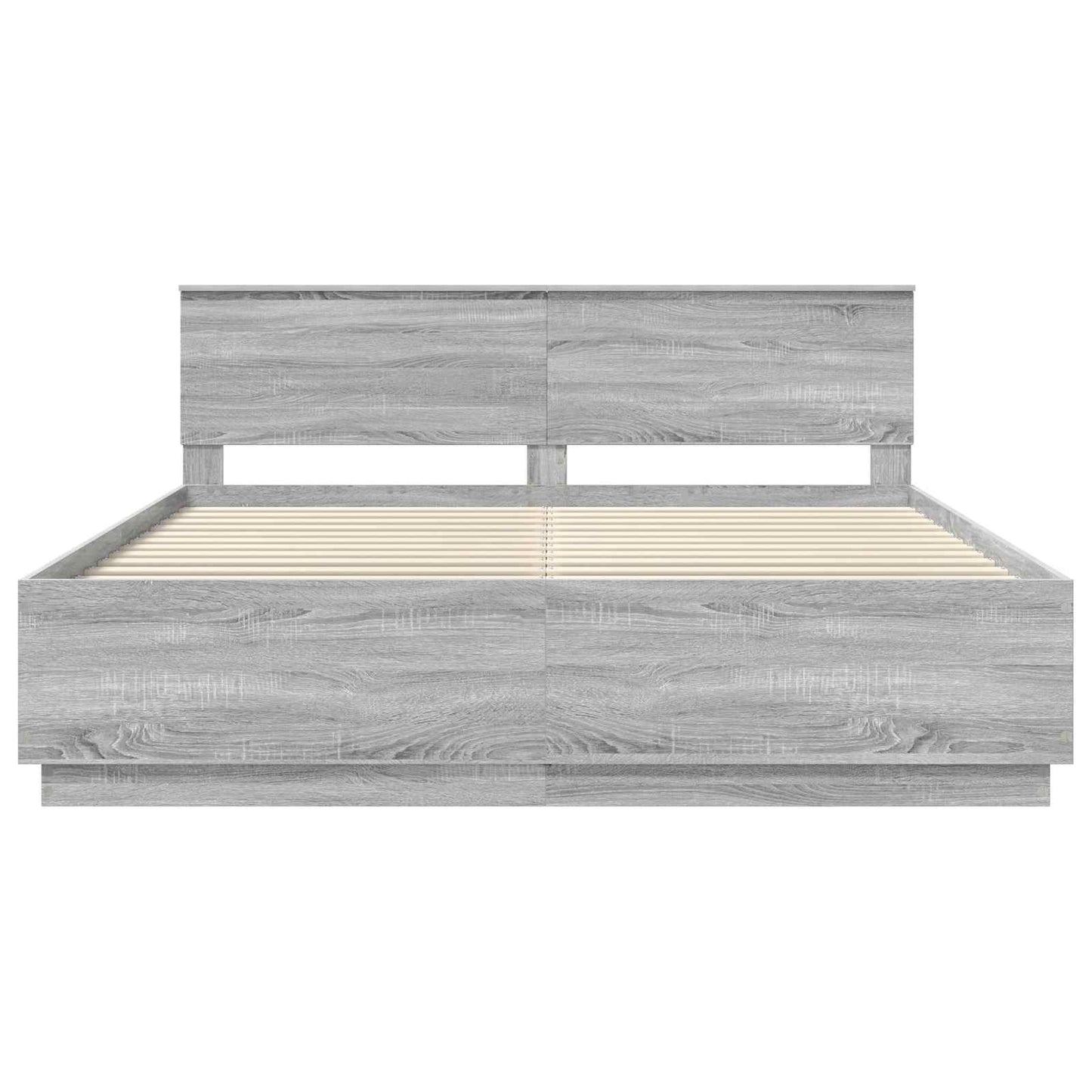 Bed Frame Grey Sonoma 200 x 200 cm Engineered Wood