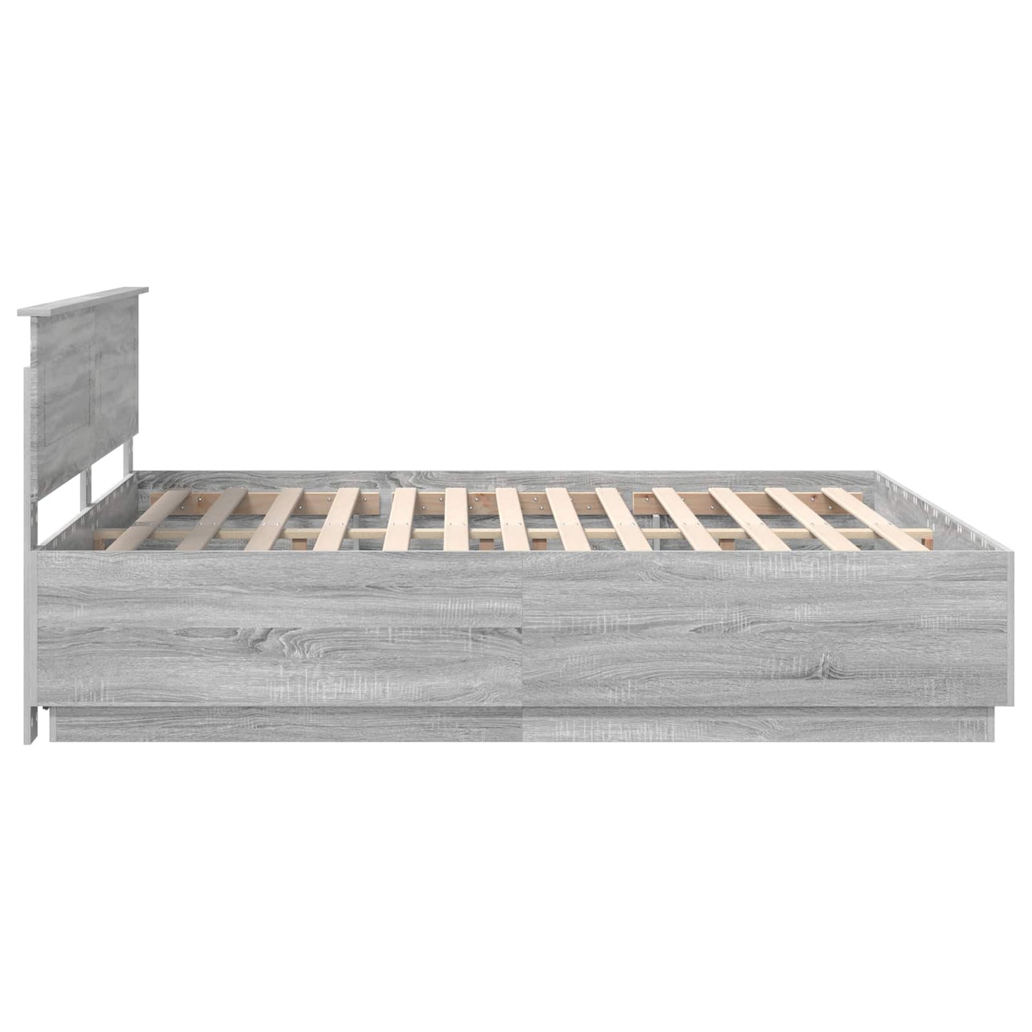 Bed Frame Grey Sonoma 200 x 200 cm Engineered Wood