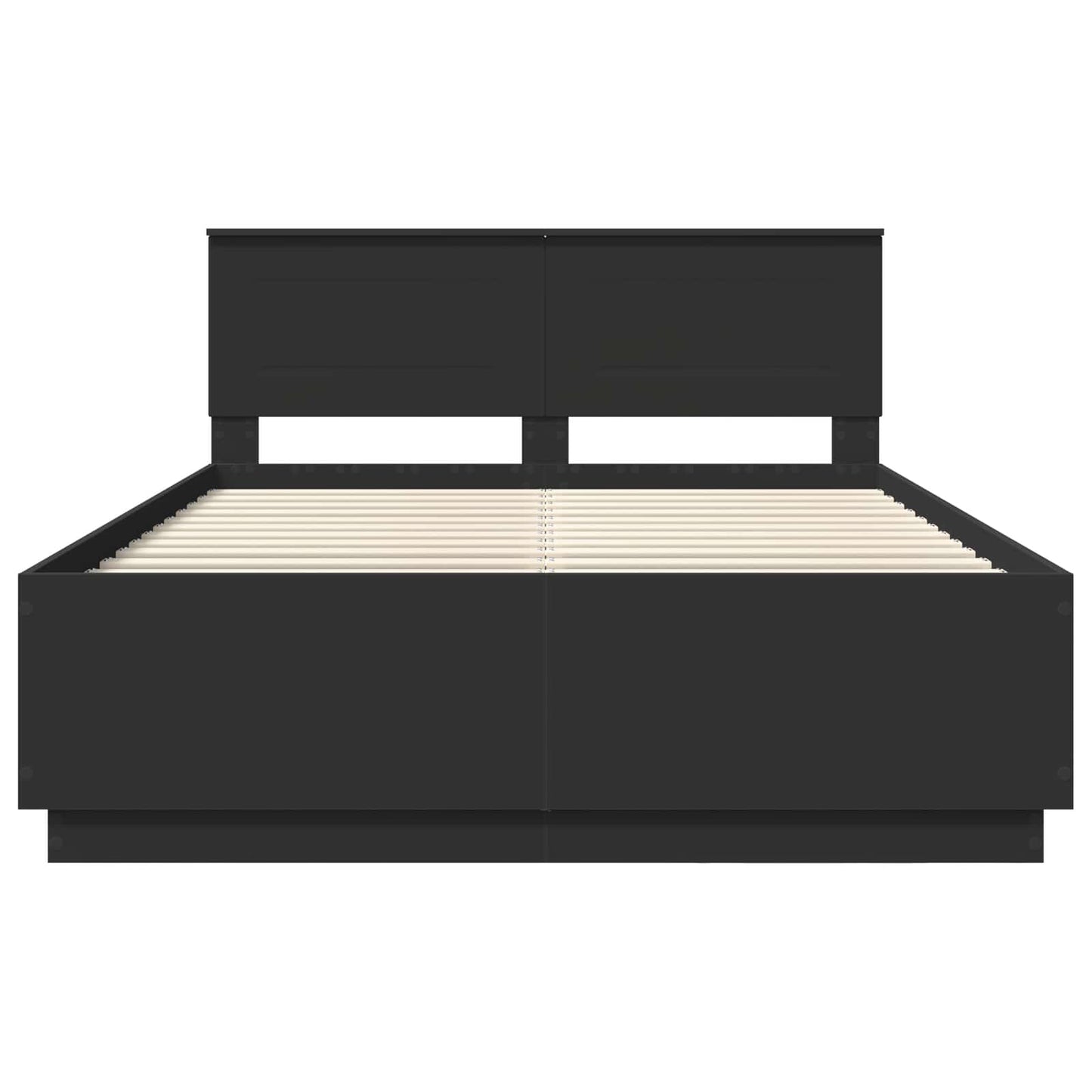 Bed Frame with Headboard Black 150 x 200 cm Engineered Wood