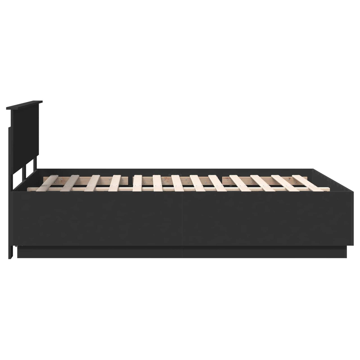 Bed Frame with Headboard Black 150 x 200 cm Engineered Wood