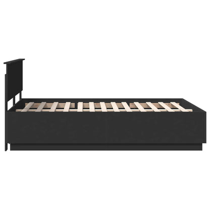 Bed Frame with Headboard Black 150 x 200 cm Engineered Wood