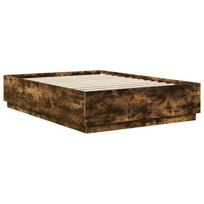 Bed Frame Smoked Oak 150 x 200 cm Engineered Wood