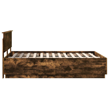 Bed Frame Smoked Oak 150 x 200 cm Engineered Wood