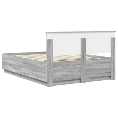 Bed Frame Grey Sonoma 150 x 200 cm Engineered Wood