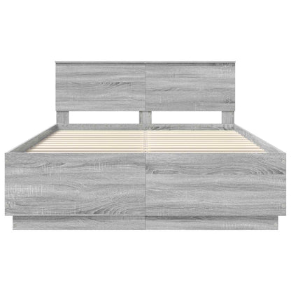 Bed Frame Grey Sonoma 150 x 200 cm Engineered Wood