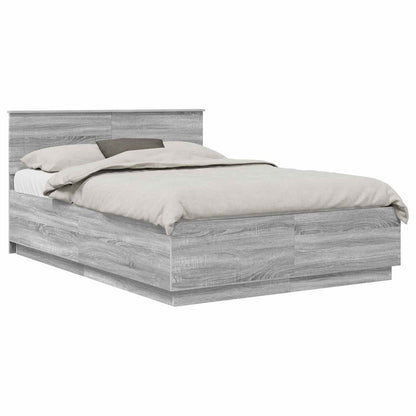 Bed Frame Grey Sonoma 150 x 200 cm Engineered Wood