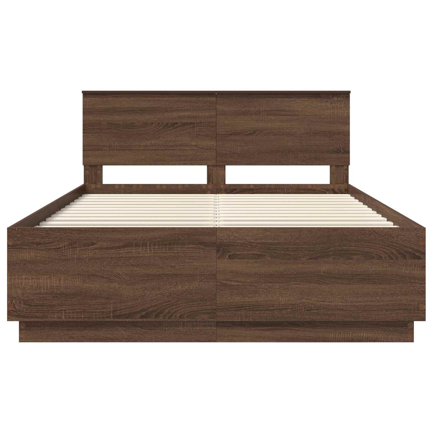 Bed Frame with Headboard Brown Oak 150 x 200 cm Engineered Wood