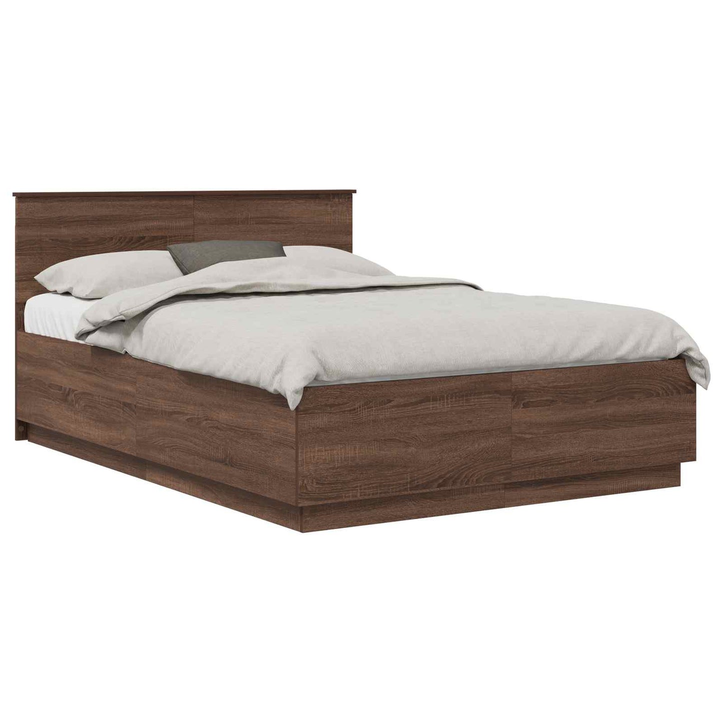 Bed Frame with Headboard Brown Oak 150 x 200 cm Engineered Wood