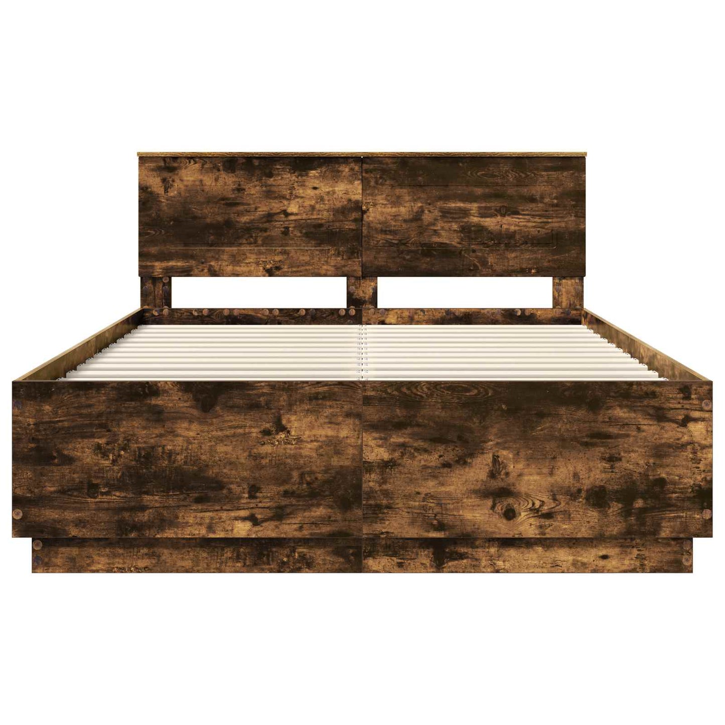Bed Frame Smoked Oak 140 x 200 cm Engineered Wood