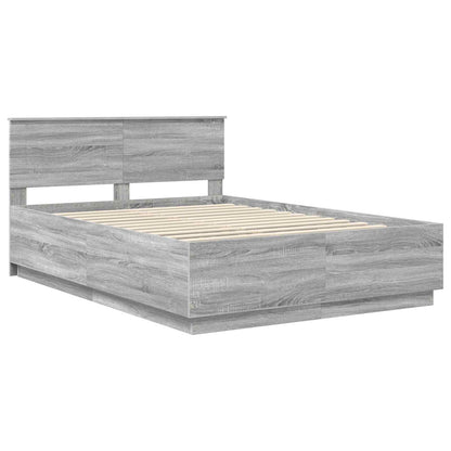 Bed Frame Grey Sonoma 140 x 200 cm Engineered Wood