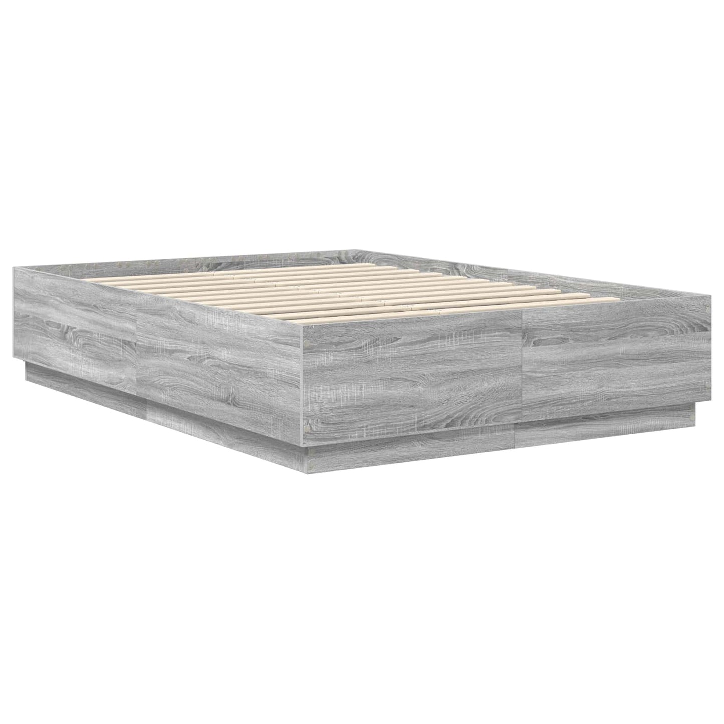 Bed Frame Grey Sonoma 140 x 200 cm Engineered Wood