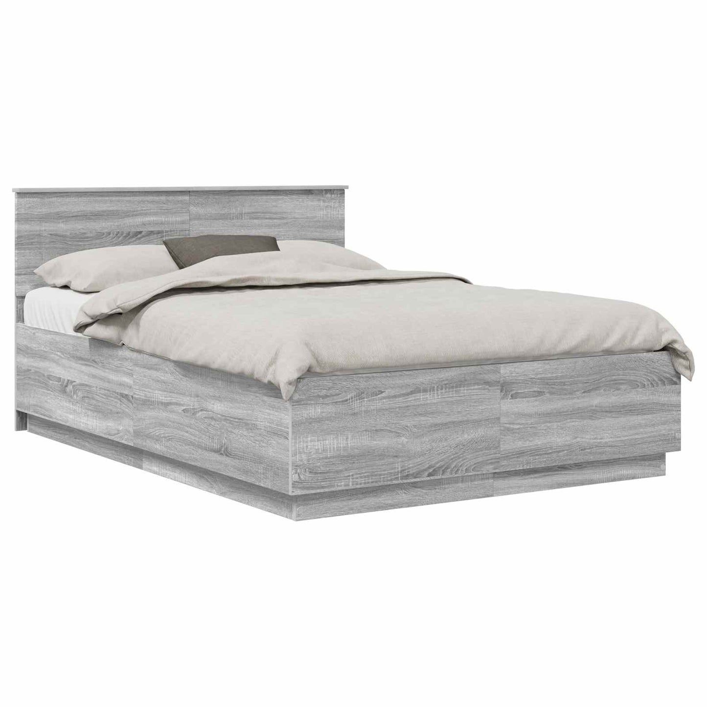 Bed Frame Grey Sonoma 140 x 200 cm Engineered Wood
